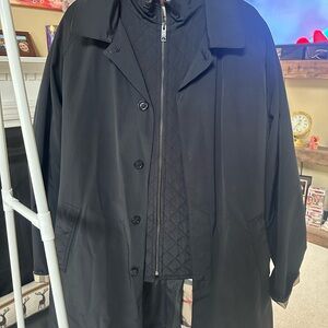 Men’s Burberry Black Trench Coat with removable quilted jacket liner
